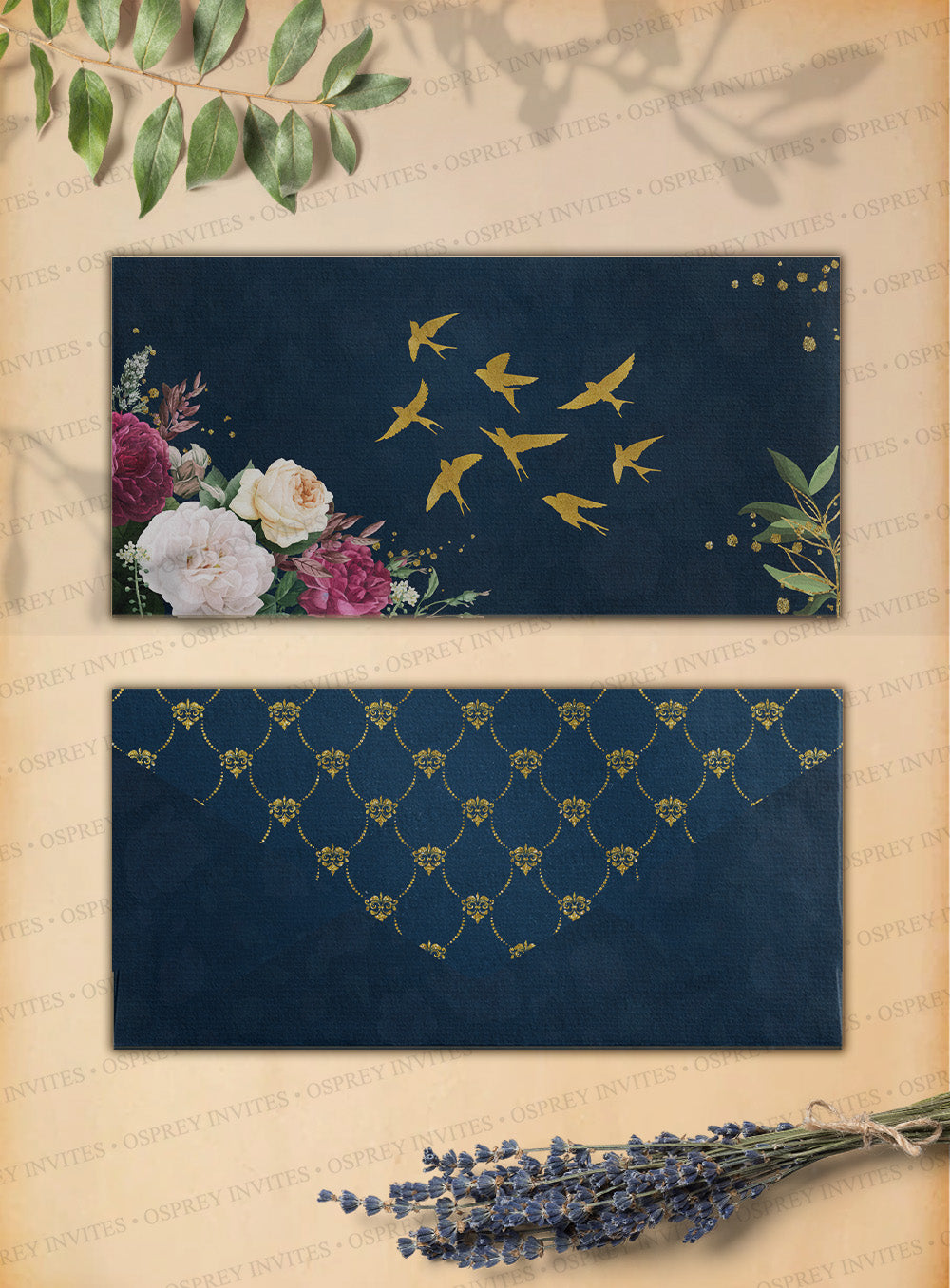 Money envelop with gold foil design with beautiful and elegant flowers such as pink rose and white rose, must have wedding stationery to add in your wedding stationery box.