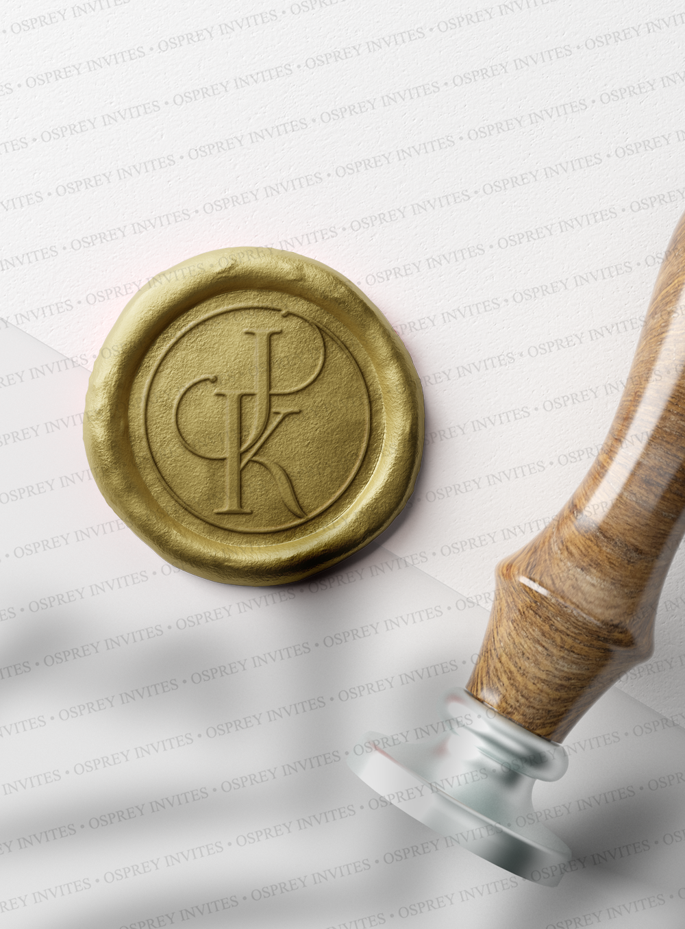 Self adhesive wax seals stickers in India which can be customied wedding monogram with couple's name, these are customised wax seal stickers to use in printed invitation design and wedding stationery suite.