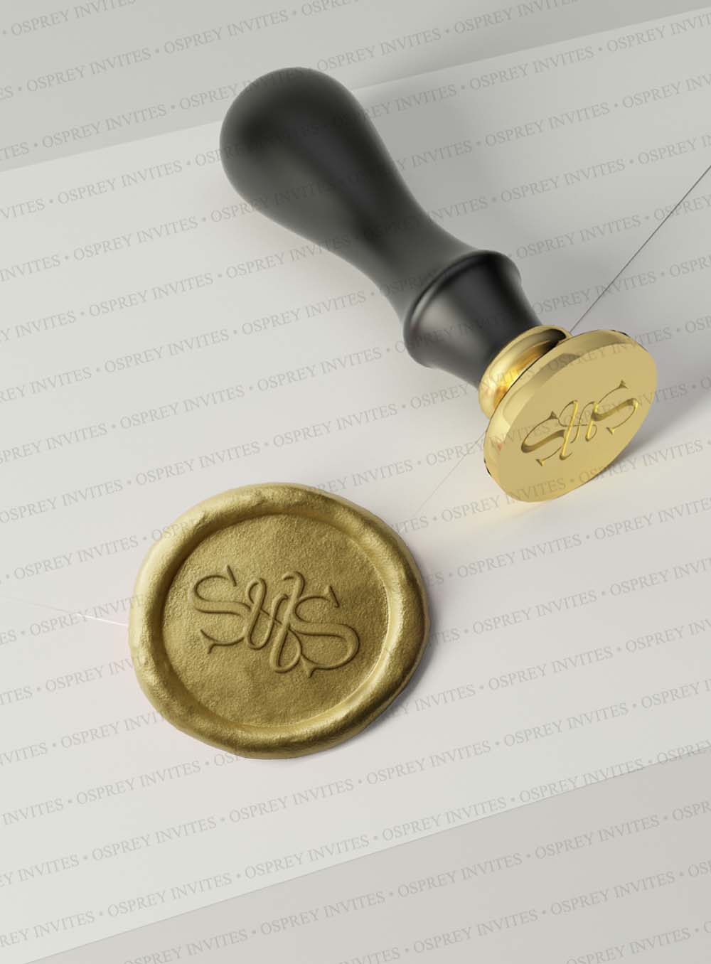 Self adhesive wax seals stickers in India which can be customied wedding monogram with couple's name, these are customised wax seal stickers to use in printed invitation design and wedding stationery suite.
