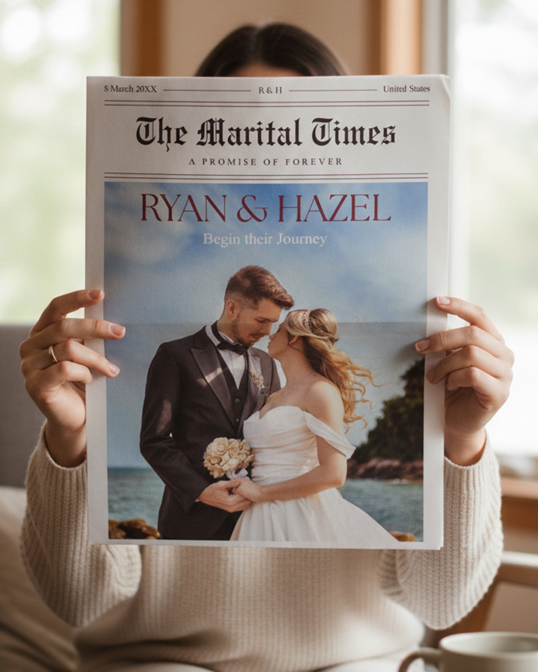 Feature magazine edition wedding invite spread with editorial stories, event schedule and contemporary glossy layout
