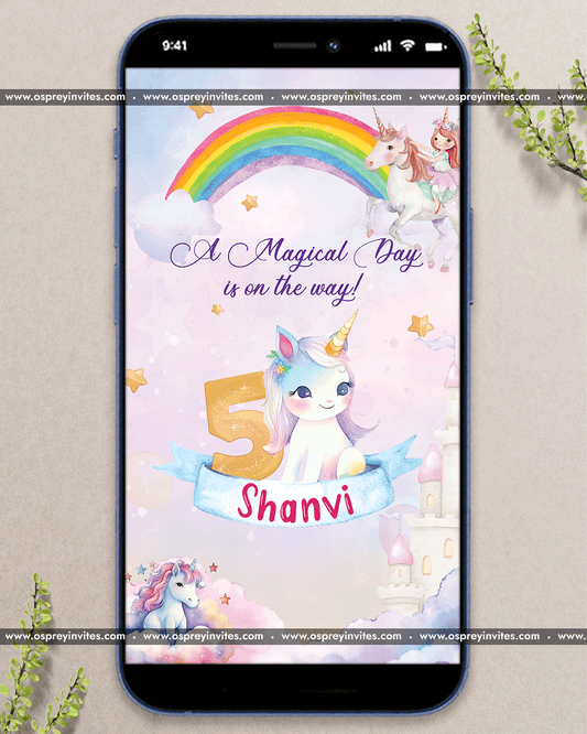 Unicorn themed Birthday (PDF)