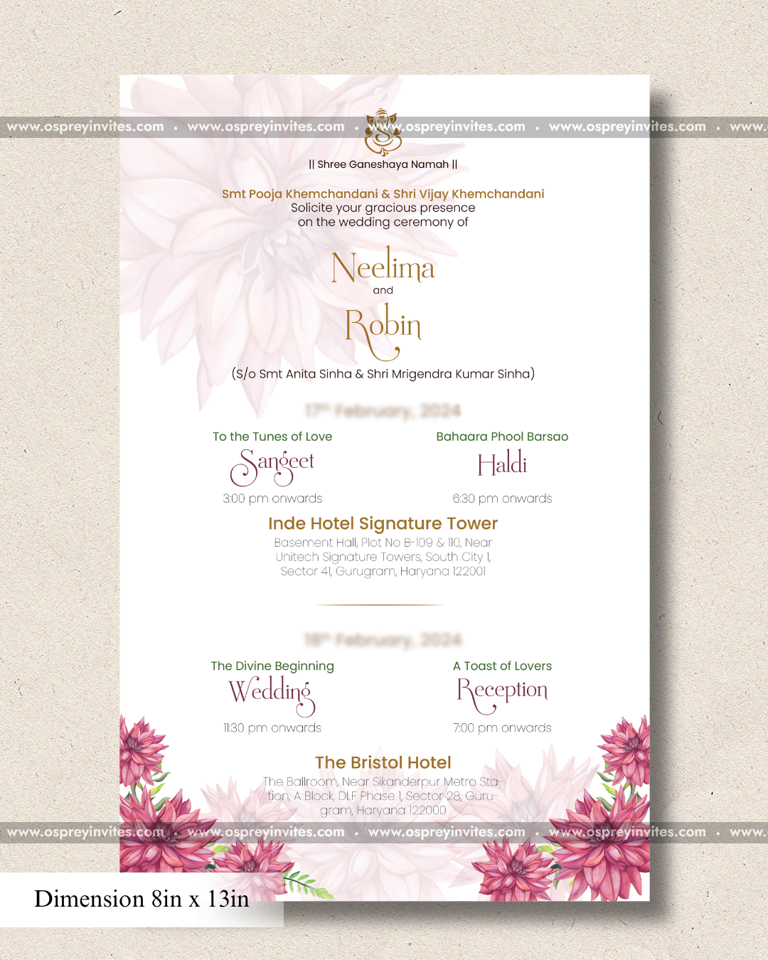 Glass box scroll Printed Invites