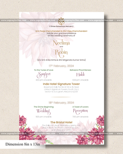 Glass box scroll Printed Invites