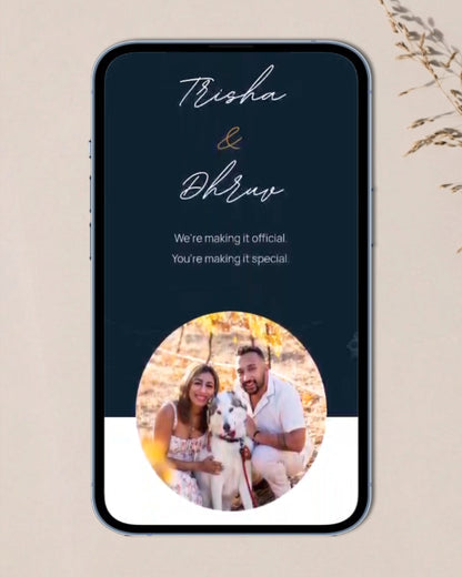 Editorial romance edit wedding website mockup with magazine layout, refined fonts and warm romantic palette