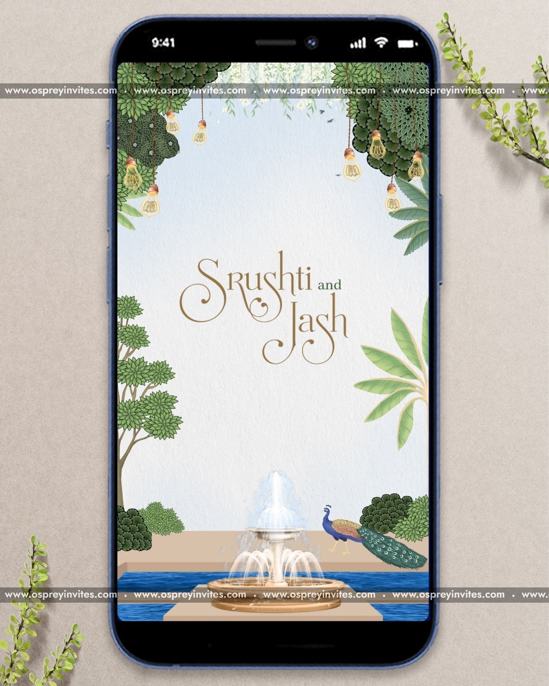Luxe animated Indian wedding video invitation with gold detailing, floral motifs and refined elegant typography