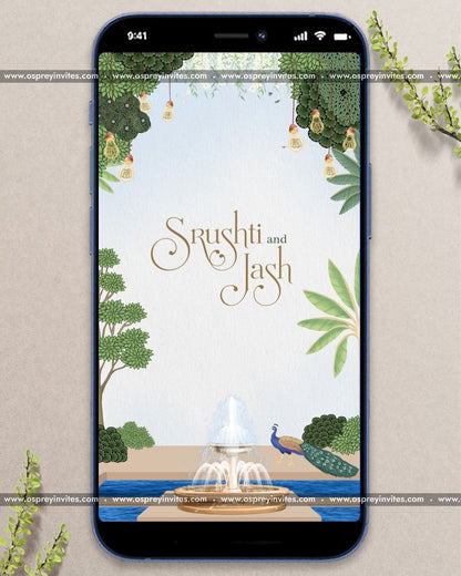 Luxe animated Indian wedding video invitation with gold detailing, floral motifs and refined elegant typography
