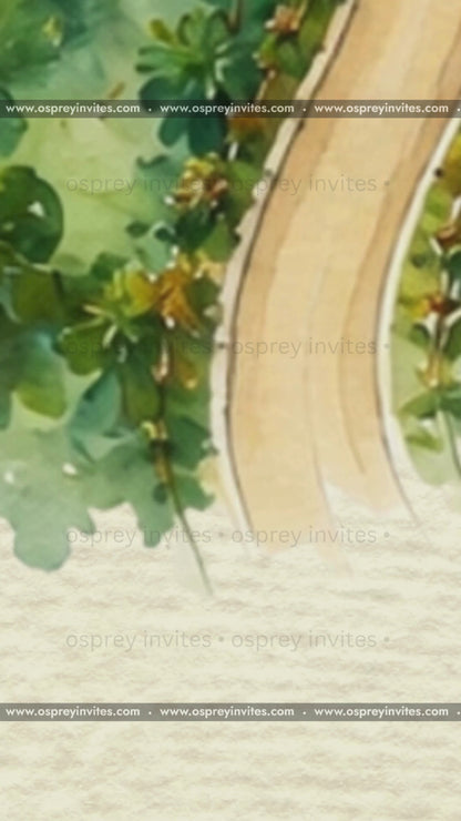 Watercolor Resort Map – Illustrated Destination Wedding Save the Date