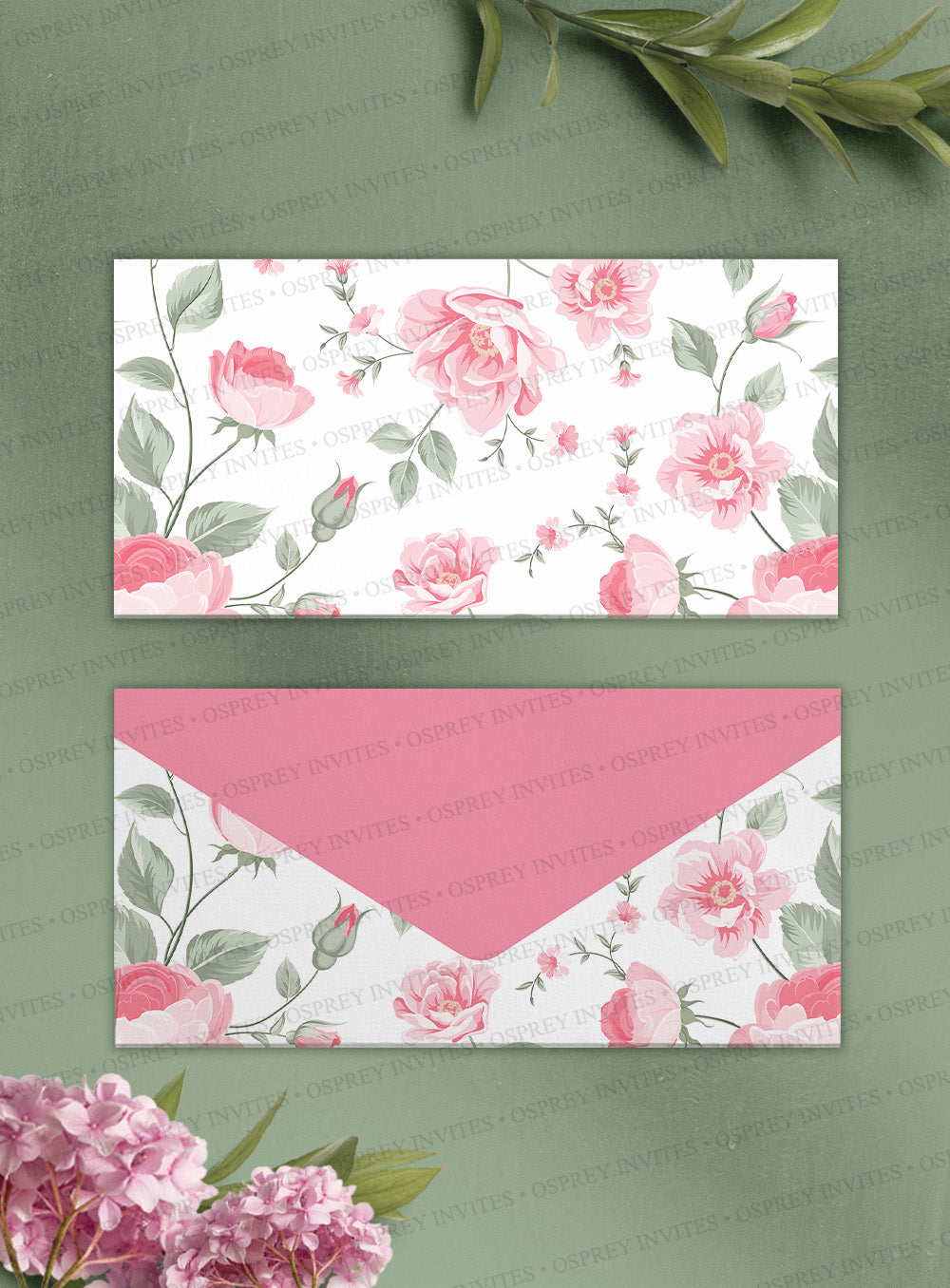 Money envelope design with a floral pink rose design is a must-have item in your wedding stationery suite.